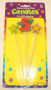 Age & Star Candle on Stick