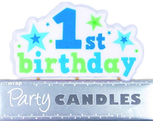 1st Birthday Boy Plaque Candle
