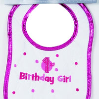 1st Birthday Baby Girl Bib