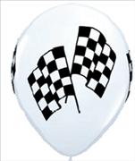 Racing Flag Print Balloons & Stick Pack