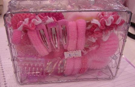 Hair Accessory Set in Silver Beaded Tray