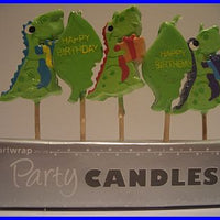 Dinosaur with Gifts Pick Candles
