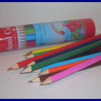 12 Coloring Pencils in Cylinder with Sharpener Lid