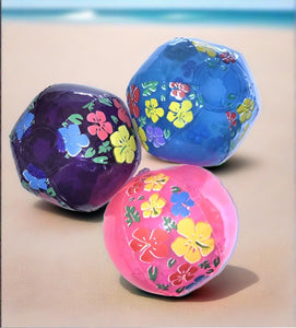 Beach Ball with Hibiscus Flowers