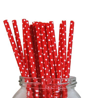 Paper Straws - Red & White Dot 20pk
