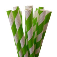 Paper Straws - Green & White Stripe 20pk