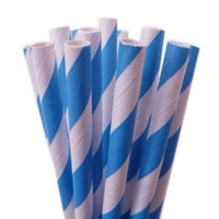 Paper Straws - Blue & White Stripe 20pk