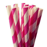 Paper Straws - Pink & White Stripe 20pk