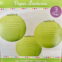 Paper Lanters 3 pk (lime green)
