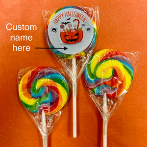 Rainbow Lolly Pop with Personalised Labels