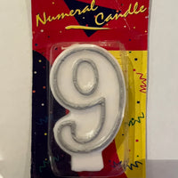Number 9 Plaque Candle
