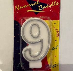 Number 9 Plaque Candle