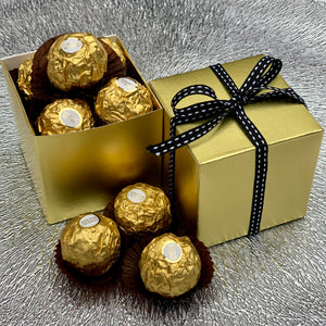 Cube Chocolate Box - Gold 70mm