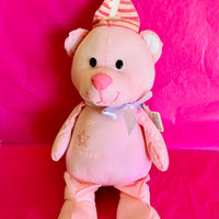 Autograph 1st Birthday Pink Bear