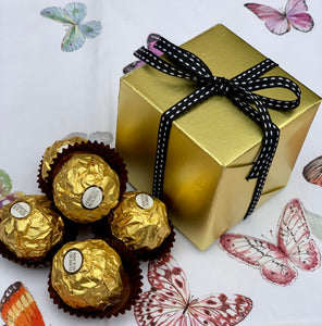 Cube Chocolate Box - Gold 70mm