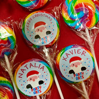 Rainbow Lolly Pop with Personalised Labels