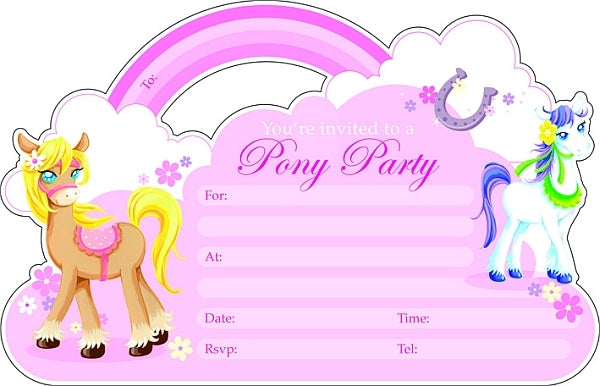 Pretty Ponies Party Invitations