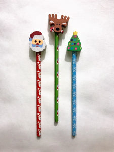Christmas Novelty Pencils 3pk